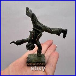 Vintage 1950s Bronze Brass Tumbler Figure Statue Hand Carved Made In Germany Vintage 1950s Bronze Brass Tumbler Figure Statue Hand Carved Made In Germany