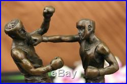 Vintage Boxer In Classic Pose Figural Statue Bronze Made in Europe Sculpture Art