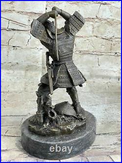 Vintage Bronze Japanese Shogun Samurai Warrior Statue Hand Made with Stand