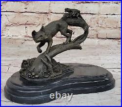 Vintage Bronze Metal Running Fox in Tux Statue Hand Made Sculpture Artwork