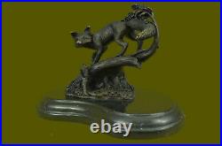 Vintage Bronze Metal Running Fox in Tux Statue Hand Made Sculpture Figurine Deal