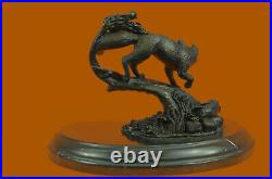 Vintage Bronze Metal Running Fox in Tux Statue Hand Made Sculpture Figurine SALE