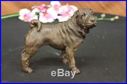Vintage Bronze Metal Shar Pei Figurine Art Metal Dog Statue Hand Made Figurine