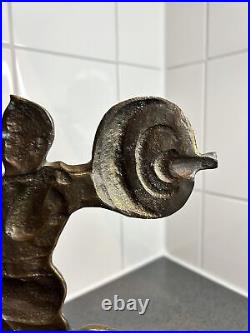 Vintage Bronze Weight Lifter Art Sculpture/Trophy Made In Soviet Union, 2.6 Kg