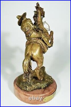 Vintage Carl KAUBA Vienna Bronze Horseman Figure ° Vaquero Latin American Shepherd