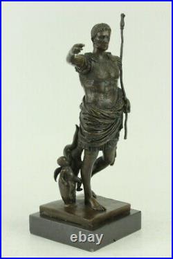 Vintage Grand Tour Emperor Julius Caesar Bronze Statue Hand Made Lost Wax DEAL