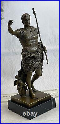 Vintage Grand Tour Emperor Julius Caesar Bronze Statue Hand Made Lost Wax Decor