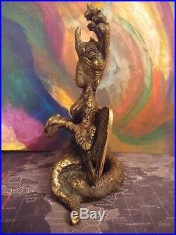 Vintage Naga Kanye Hindu Goddess Bronze Statue 8.5 Made in India