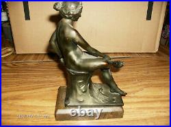 Vintage Nude Greek Women Statue Sitting Model #6124 Made of Bronze or Potmetal
