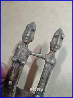 Vintage Pair of African Bronze Dogon Tribal Mali Bull 2? Statue