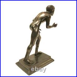 Vintage Roman Bronze Running Man Desk Statue Made in Italy