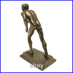 Vintage Roman Bronze Running Man Desk Statue Made in Italy