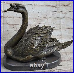 Vintage Solid Bronze Swan Bookend Art Deco Made In Spain Statue Figurine Figure