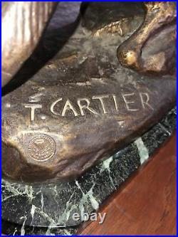 Vintage T. Cartier bronze Lion sculpture (MADE IN PARIS FRANCE)