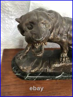 Vintage T. Cartier bronze Lion sculpture (MADE IN PARIS FRANCE)