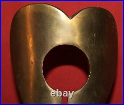 Vintage hand made bronze abstract art work statuette heart