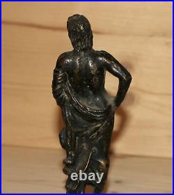 Vintage hand made bronze man with toga figurine