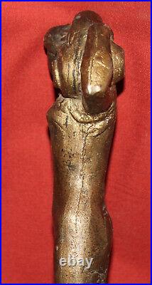 Vintage hand made heavy bronze art work statuette woman Aquarius