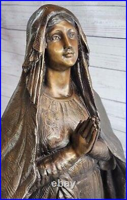 Virgin Mary Holy Statue Figurine Bronze Sculpture Figure Hand Made Figurine