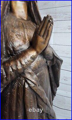 Virgin Mary Holy Statue Figurine Bronze Sculpture Figure Hand Made Figurine