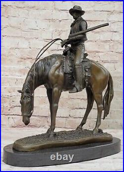 Western American Americana Old School Made by Lost Wax Cowboy Bronze Statue