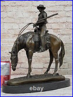 Western American Americana Old School Made by Lost Wax Cowboy Bronze Statue