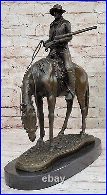 Western American Americana Old School Made by Lost Wax Cowboy Bronze Statue