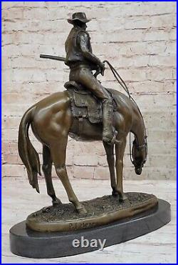 Western American Americana Old School Made by Lost Wax Cowboy Bronze Statue