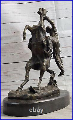 Western Art Vintage Copper Bronze Statue-Horse and Man Hand Made Hot Cast Statue