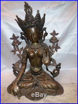 White Tara Bronze Statue 71cm 23 kg Hand made Nepal 27,9
