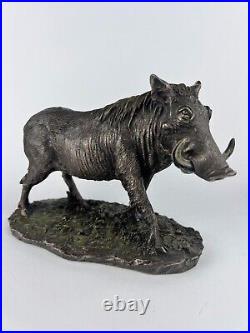 Wild Boar Statue Figure Polystone Bronze Home Decor Made in Italy 20 cm