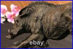 Wild Pig Boar Bronze Animal Sculpture Statue Signed Hand Made Figurine Figure NR