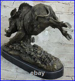 Wild Pig Boar Bronze Animal Sculpture Statue Signed Hand Made Figurine Sculpture