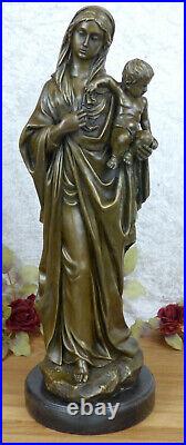 XXL Bronze Figure Mary with Jesus Bronze Madonna Sculpture Figure Virgin Statue