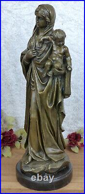 XXL Bronze Figure Mary with Jesus Bronze Madonna Sculpture Figure Virgin Statue